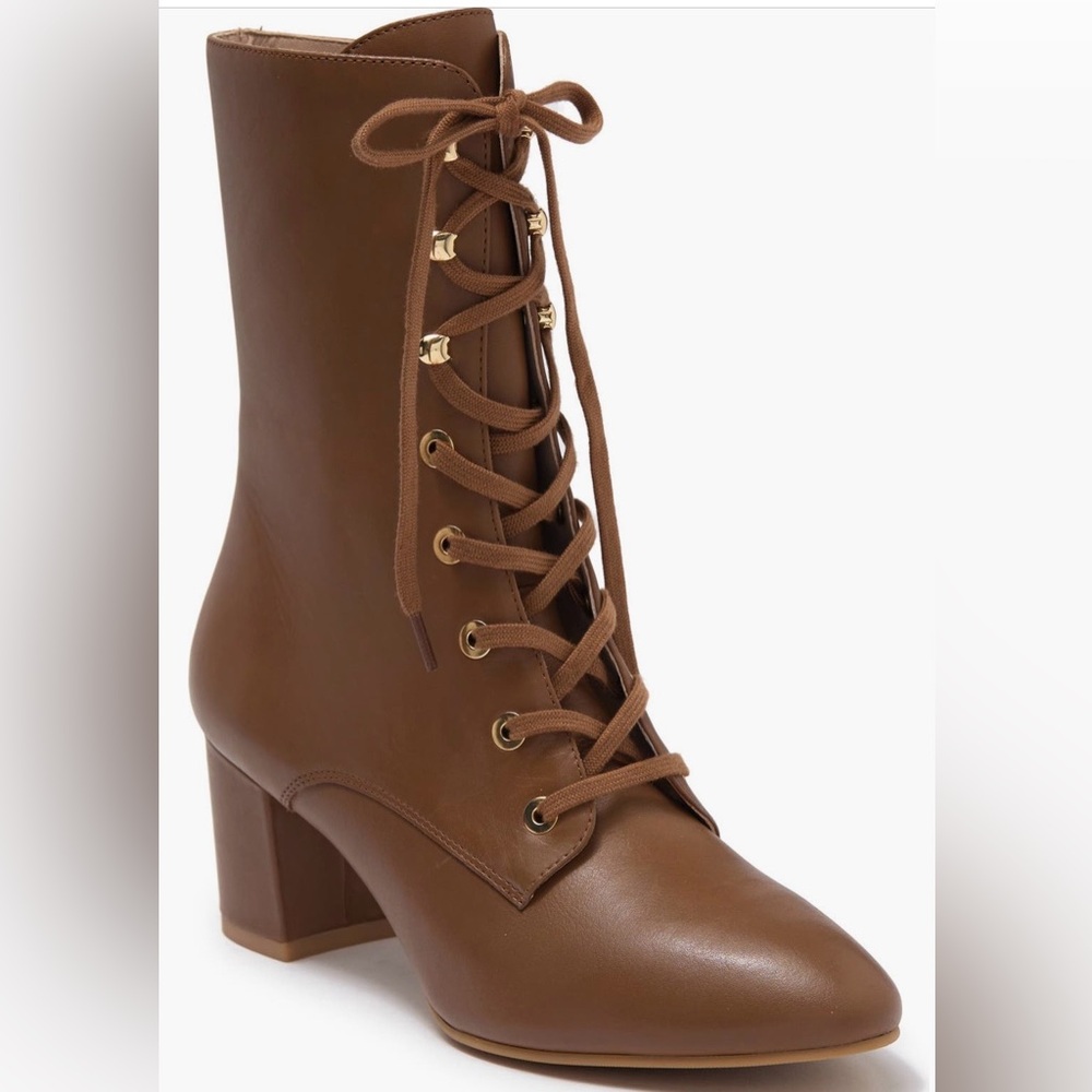 Stuart Weitzman Nichelle Brown Lace-Up Ankle Boots 6.5